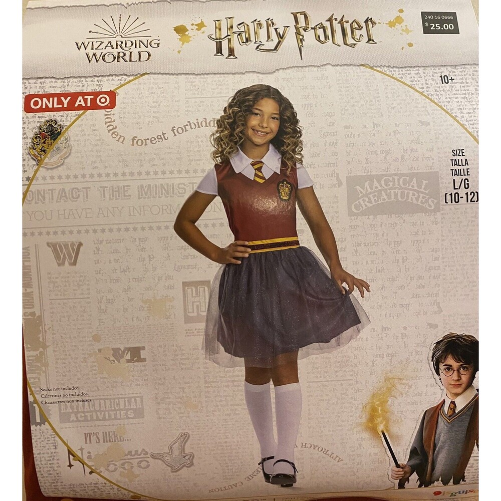 NWT Disguise Harry Potter Gryffindor Girl Glittery Tutu Dress  - Size L (10-12)